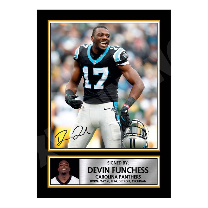 Devin Funchess 1 Limited Edition Football Signed Print - American Footballer
