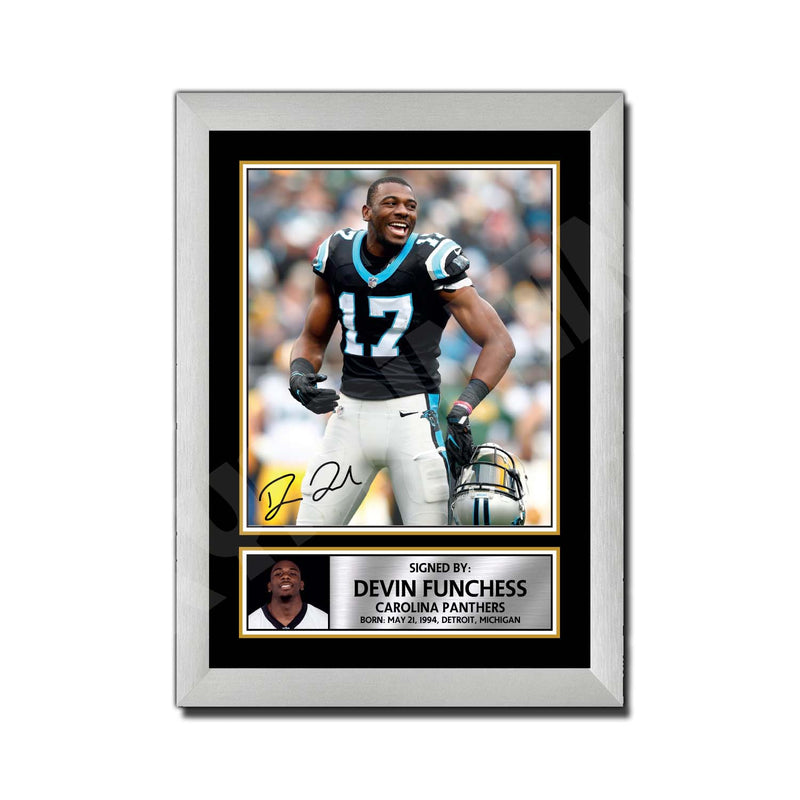 Devin Funchess 1 Limited Edition Football Signed Print - American Footballer