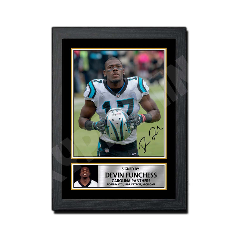 Devin Funchess 2 Limited Edition Football Signed Print - American Footballer
