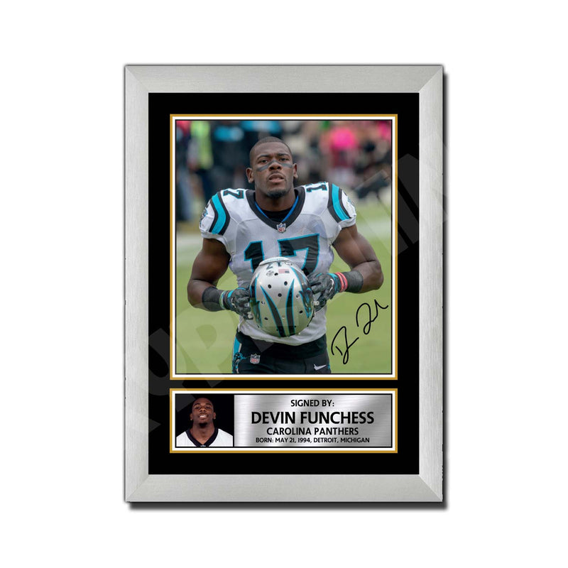 Devin Funchess 2 Limited Edition Football Signed Print - American Footballer