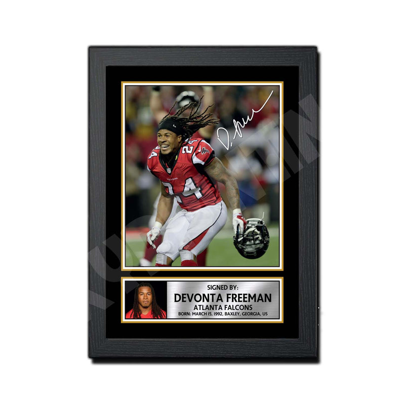 Devonta Freeman 2 Limited Edition Football Signed Print - American Footballer