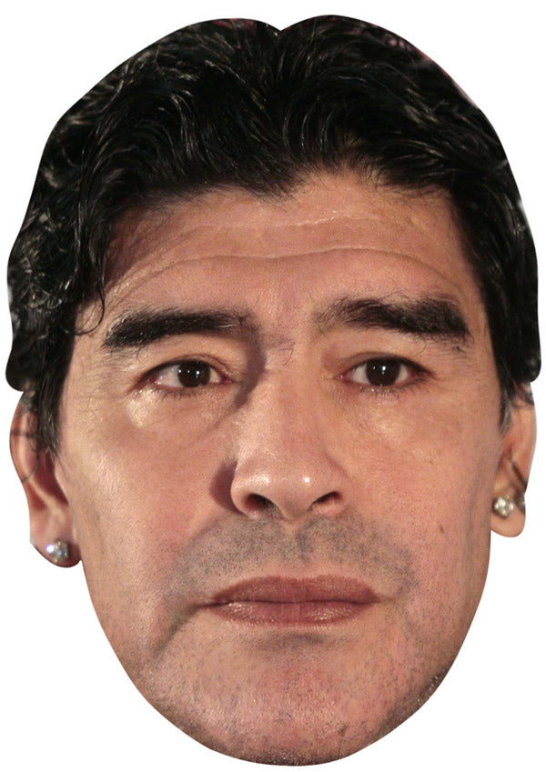 DIEGO MARADONA JB - Footballer Fancy Dress Cardboard Celebrity Party Face Mask