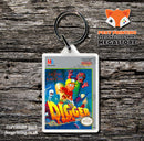 Digdug2 Retro NES Game Cover Art Gaming Keyring