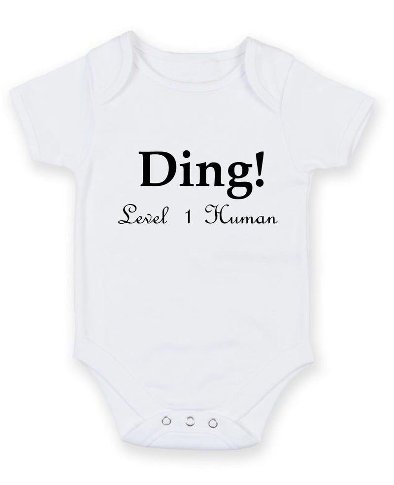 Ding Level 1 Human Personalised Baby Boy Girl Unisex Short Sleeve Bodysuit