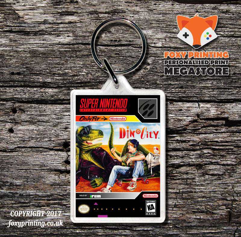 Dinocity Game Inspired Retro Gaming Keyring