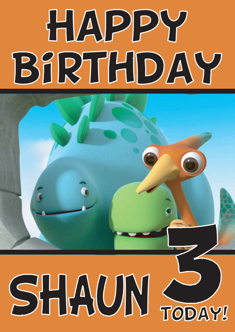 Happy Birthday Dinopaws1 THEME INSPIRED Kids Adult Personalised Birthday Card