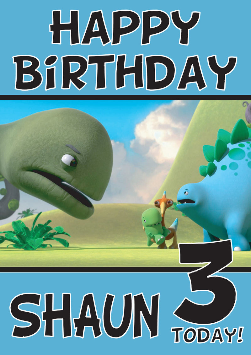 Happy Birthday Dinopaws2 THEME INSPIRED Kids Adult Personalised Birthday Card