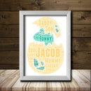 Personalised Dinosaur 2 Word Art Poster Print