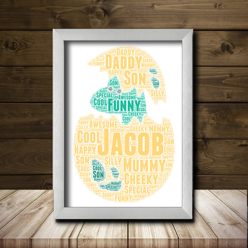 Personalised Dinosaur 2 Word Art Poster Print