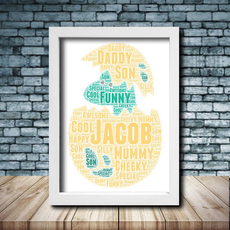 Personalised Dinosaur 2 Word Art Poster Print