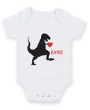 Dinosaur Love Heart Rawr Baby Grow Bodysuit