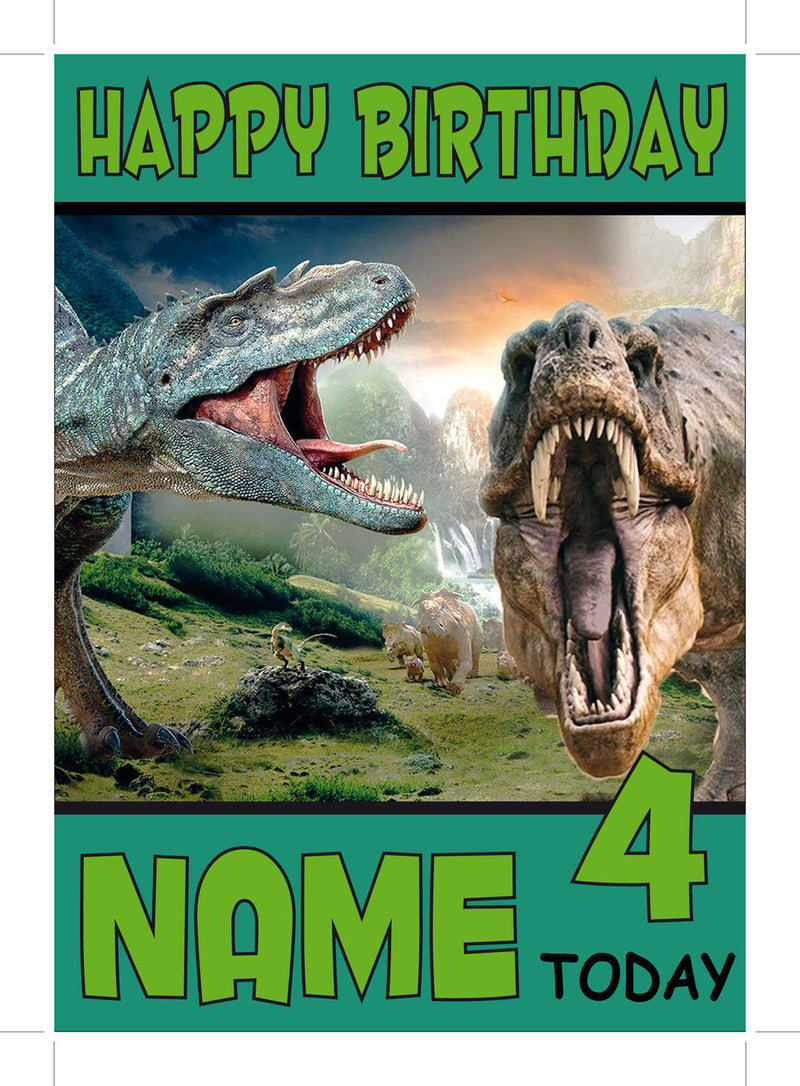 Dinosaur Rawr Funny Kids Adult Personalised Birthday Card Gift Present