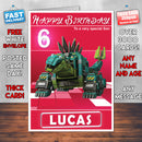 Dinotrux 10 Style Theme Personalised Kidshows Birthday Card (SA)