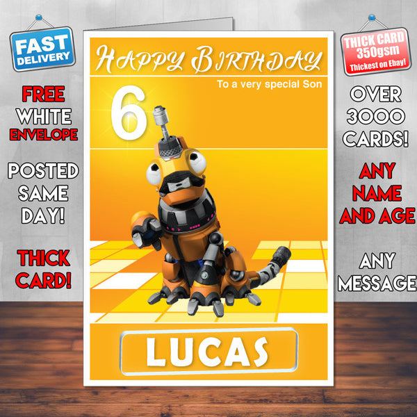 Dinotrux 8 Style Theme Personalised Kidshows Birthday Card (SA)