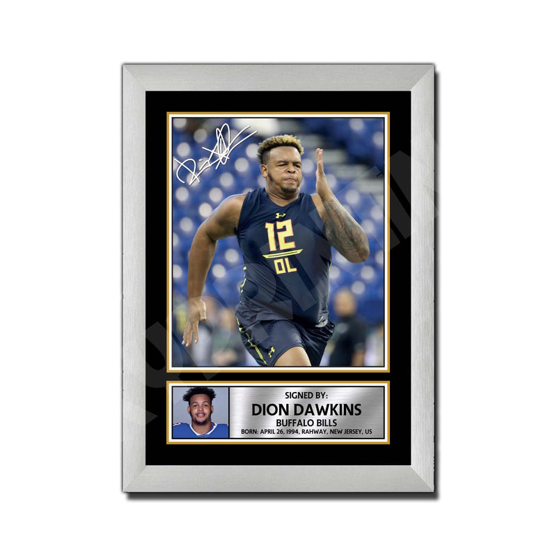 Dion Dawkins 2 Limited Edition Football Signed Print - American Footballer