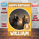 Doctor Who Explosion Theme Style Personalised Kids Inspired Movie Birthday Card (SA)