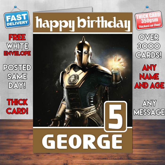 Personalised Doctor Fate Inspired Style Game Kids Inspired Birthday Card (SA)