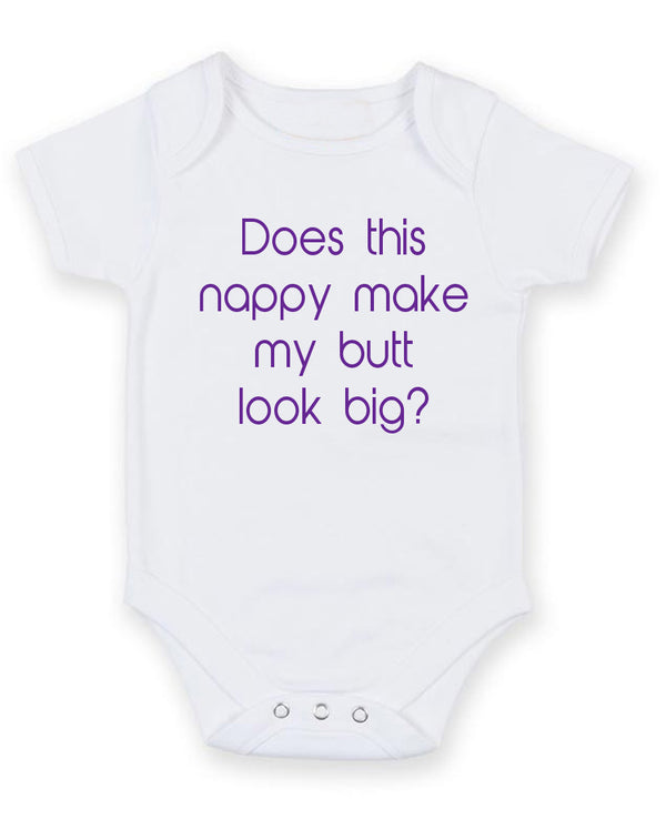 Does This Nappy Makes My Butt Personalised Baby Boy Girl Unisex Short Sleeve Bodysuit