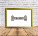 Personalised Dog Bone 1 Word Art Poster Print