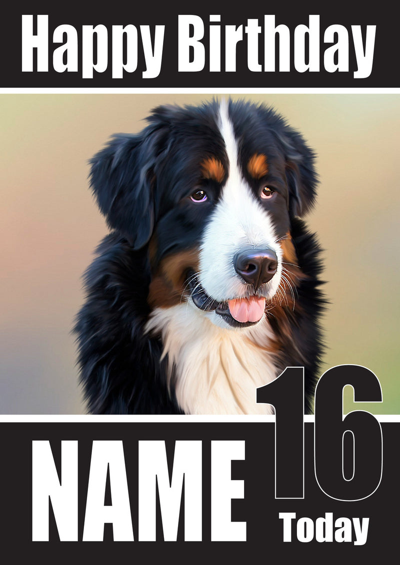 Dog Portrait2 DOGS AND Funny Puppy Kids Adult Personalised Birthday Card