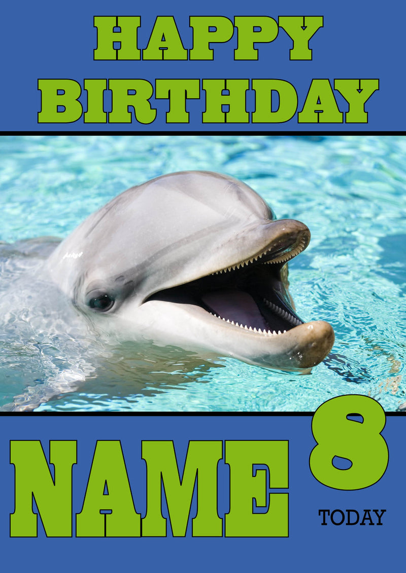 Personalised Dolphin Kids Adult FUNNY Birthday Card 3