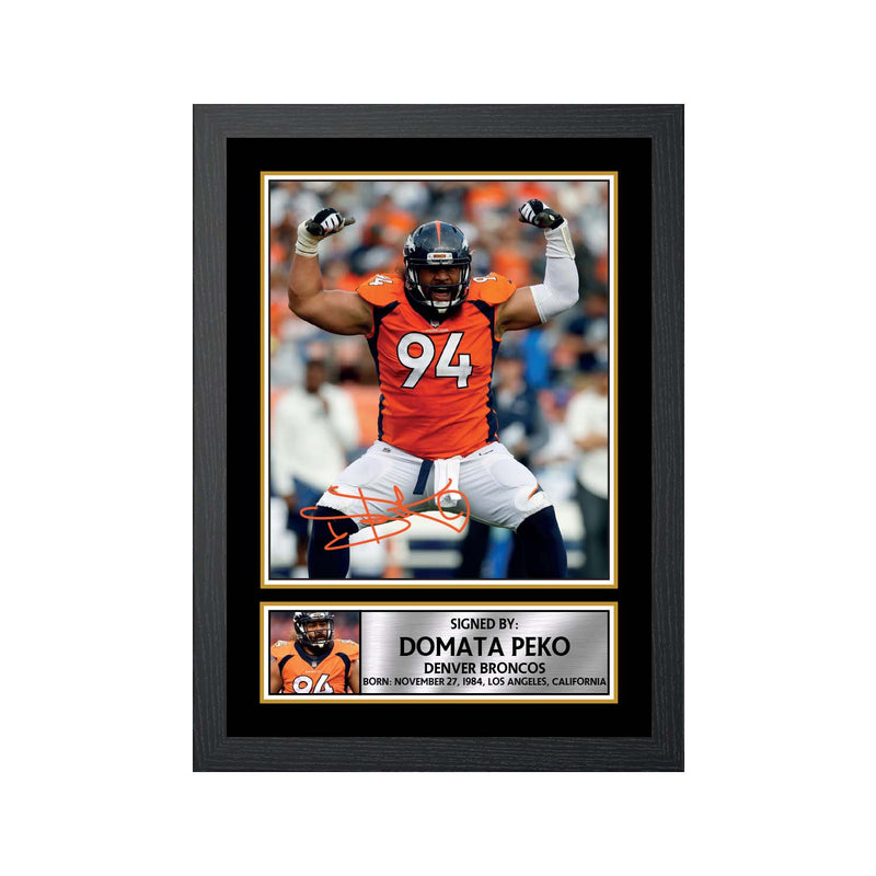 Domata Peko Limited Edition Football Signed Print - American Footballer