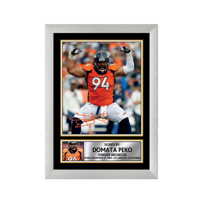 Domata Peko Limited Edition Football Signed Print - American Footballer