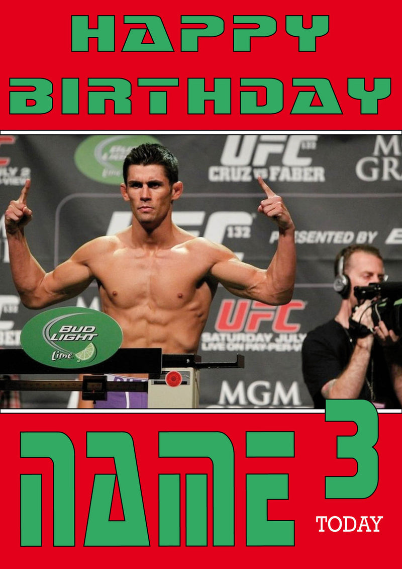 Dominick Cruz UFC Fan THEME INSPIRED Kids Adult Birthday Card