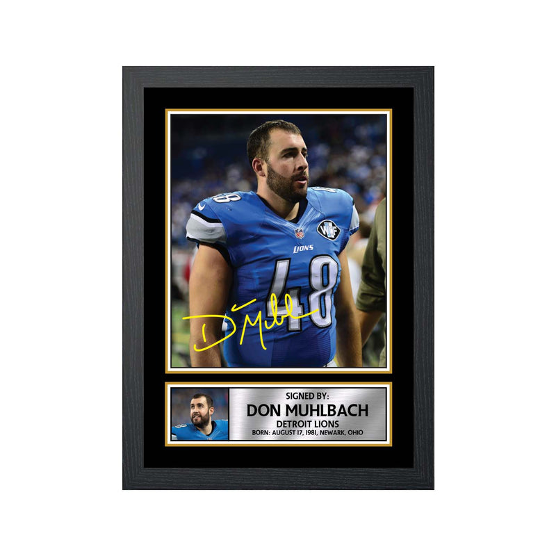 Don Muhlbach Limited Edition Football Signed Print - American Footballer