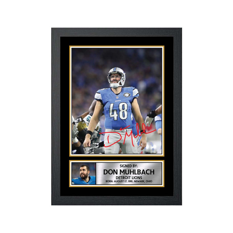 Don Muhlbach 2 Limited Edition Football Signed Print - American Footballer