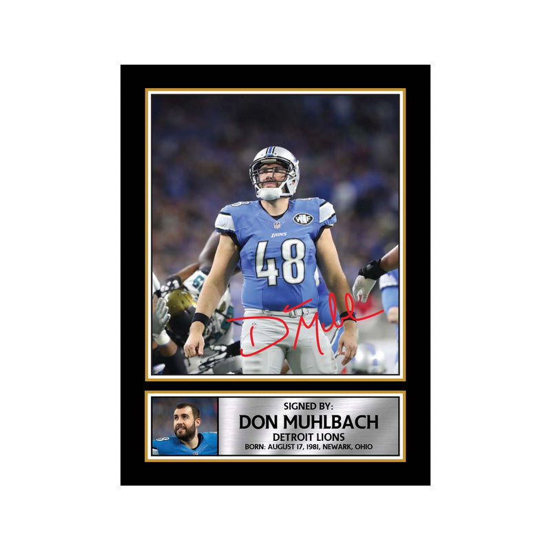Don Muhlbach 2 Limited Edition Football Signed Print - American Footballer