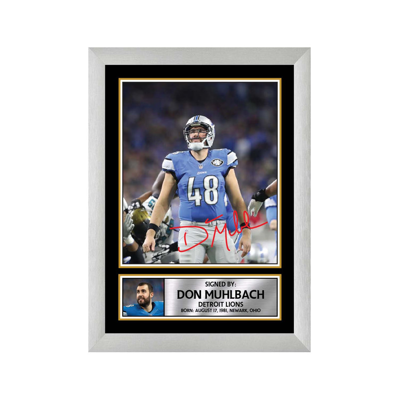 Don Muhlbach 2 Limited Edition Football Signed Print - American Footballer