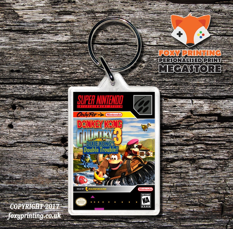 Donkey Kong Country 3 Game Inspired Retro Gaming Keyring