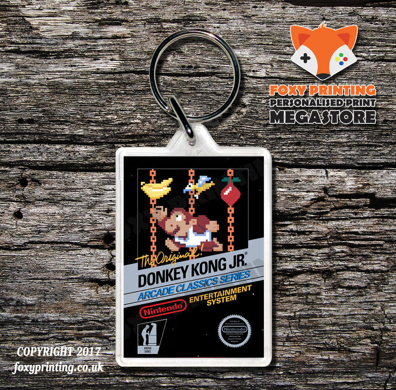 Donkey Kong JR Math Retro NES Game Cover Art Gaming Keyring