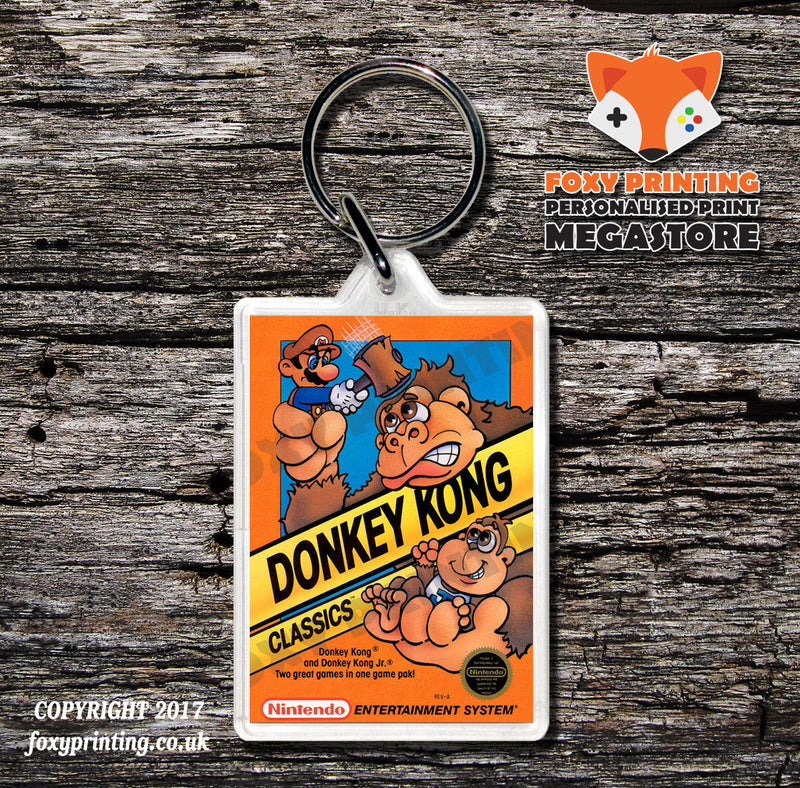 Donkey Kong 3 Retro NES Game Cover Art Gaming Keyring