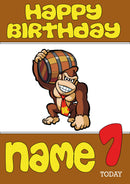 Retro Gaming Donkey Kong THEME INSPIRED Kids Adult Personalised Birthday Card 2