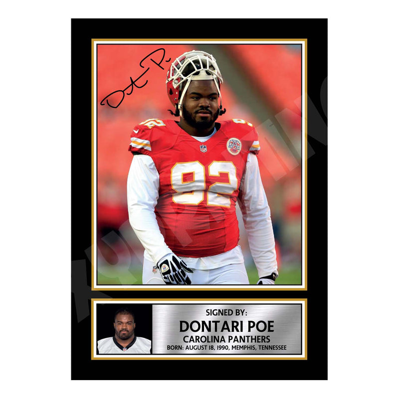 Dontari Poe 1 Limited Edition Football Signed Print - American Footballer