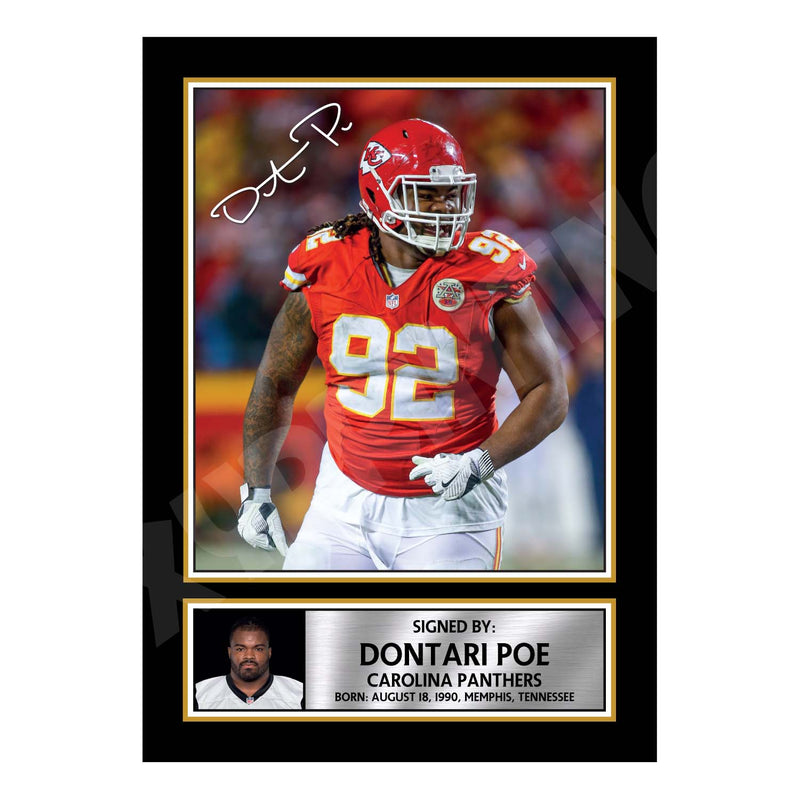 Dontari Poe 2 Limited Edition Football Signed Print - American Footballer