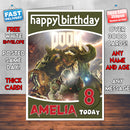 Personalised Doom 4 Inspired Style Game Kids Inspired Birthday Card (SA)