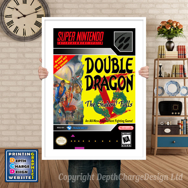 Double Dragon V Super Nintendo Game Inspired Theme Retro Gaming Poster