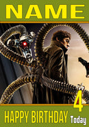 Dr.Octopus THEME INSPIRED Style PERSONALISED Kids Adult FUNNY Birthday Card 2