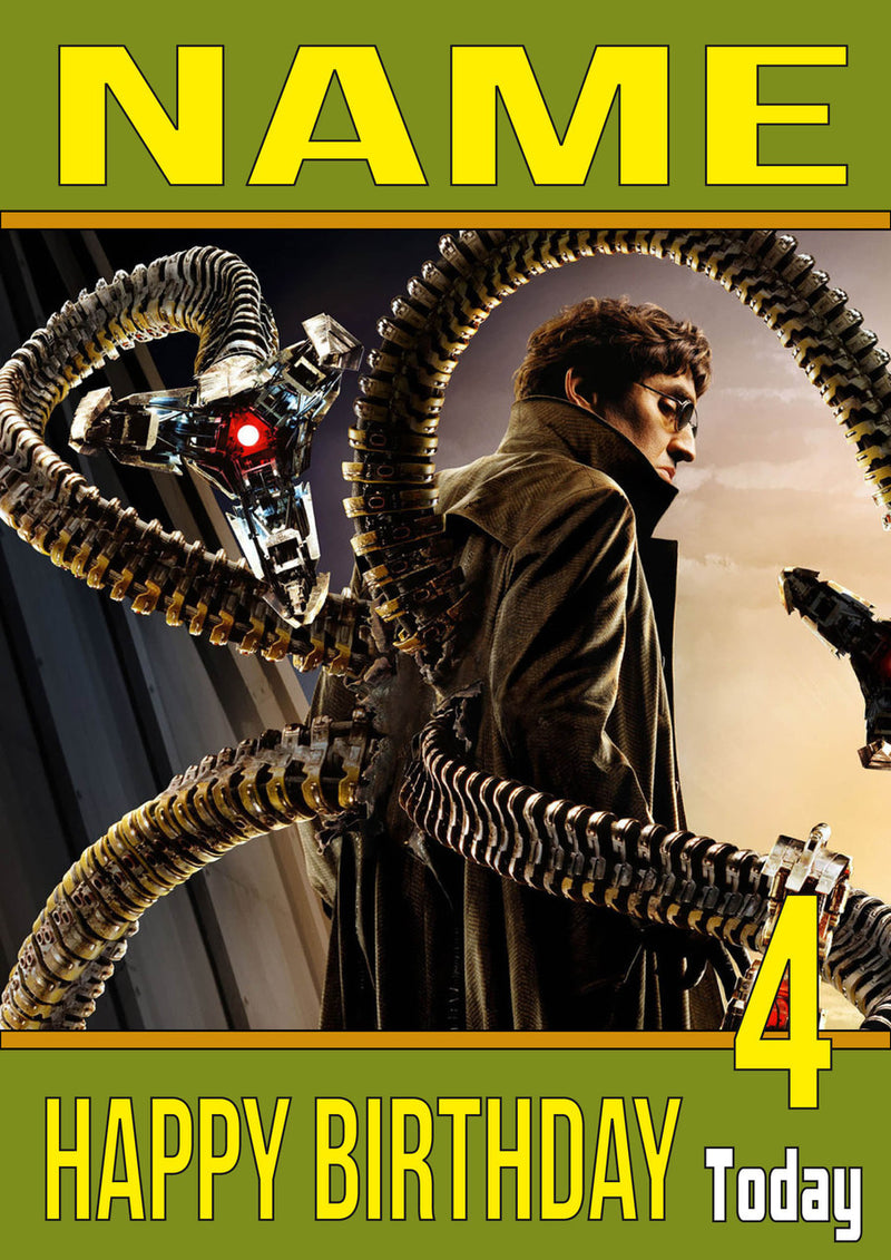 Dr.Octopus THEME INSPIRED Style PERSONALISED Kids Adult FUNNY Birthday Card 2