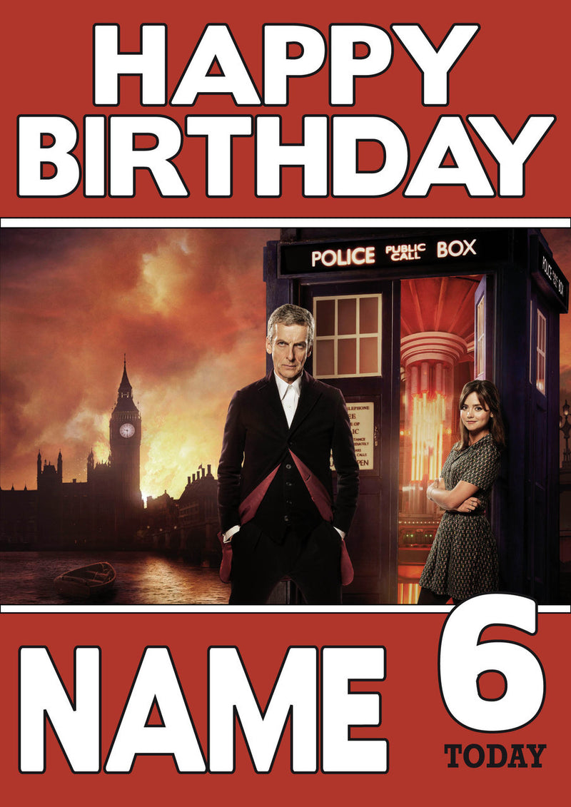 THEME INSPIRED Kids Adult Personalised Birthday Card Dr Who Birthday Card 3