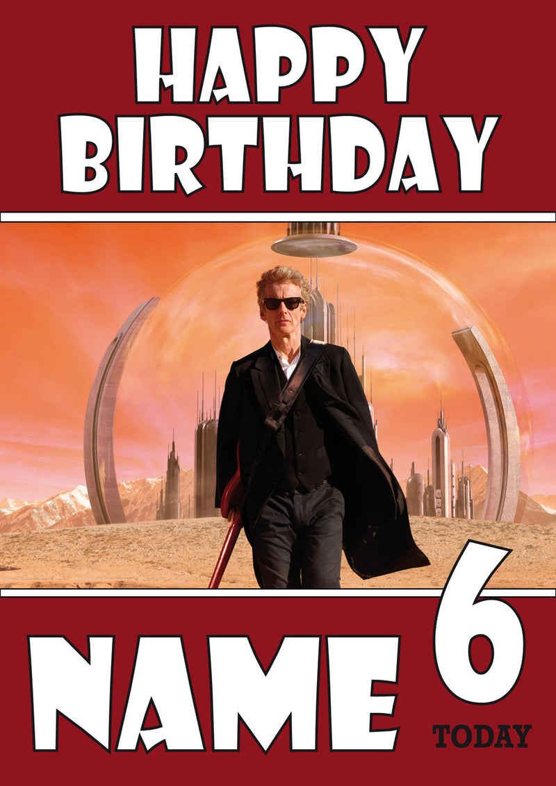 THEME INSPIRED Kids Adult Personalised Birthday Card Dr Who Birthday Card