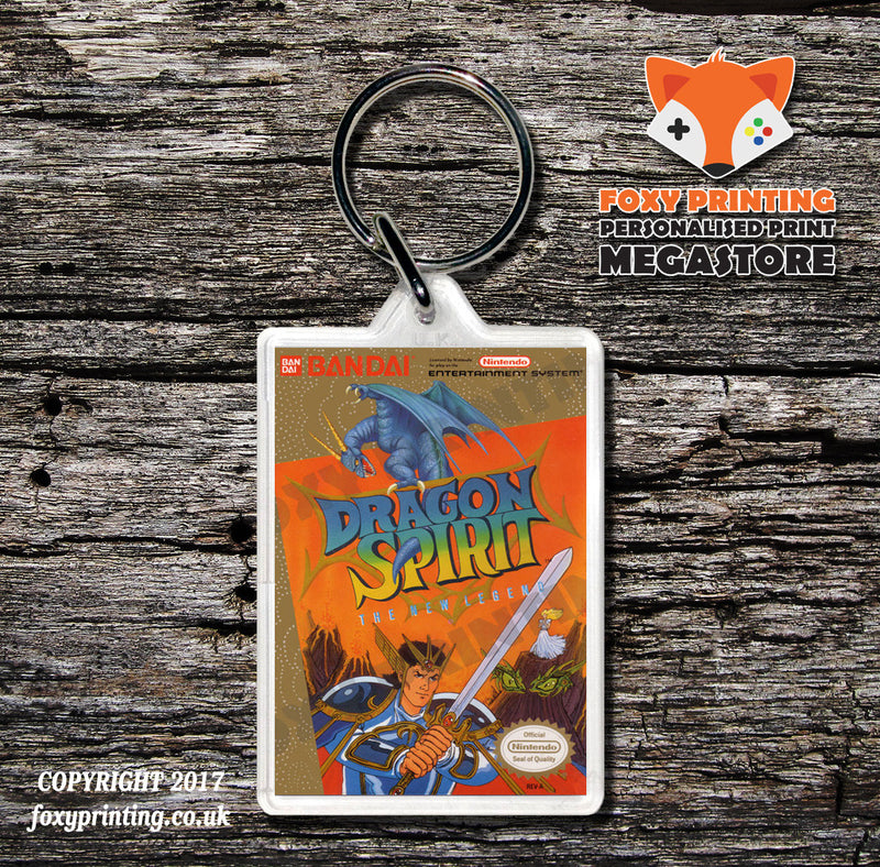 Dragon Power Retro NES Game Cover Art Gaming Keyring