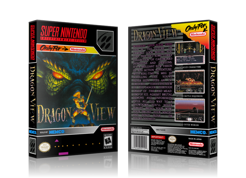 Dragon View Replacement Nintendo SNES Game Case Or Cover