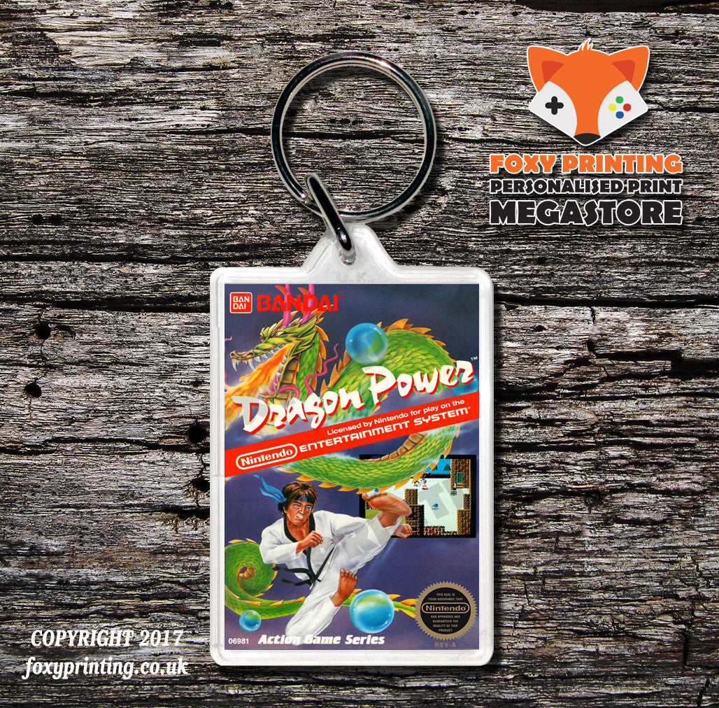 Dragon Fighter Retro NES Game Cover Art Gaming Keyring