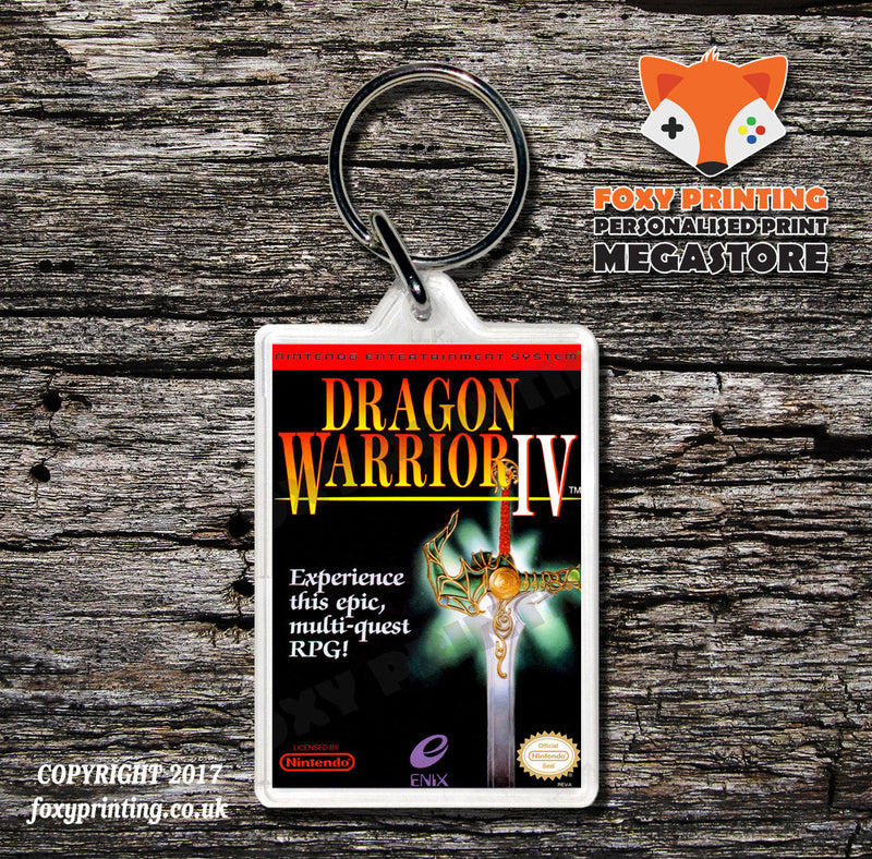 Dragon Warrior 3 Retro NES Game Cover Art Gaming Keyring