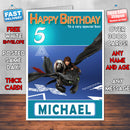 Dragons 1 Style Theme Personalised Kidshows Birthday Card (SA)