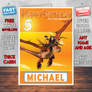 Dragons 3 Style Theme Personalised Kidshows Birthday Card (SA)